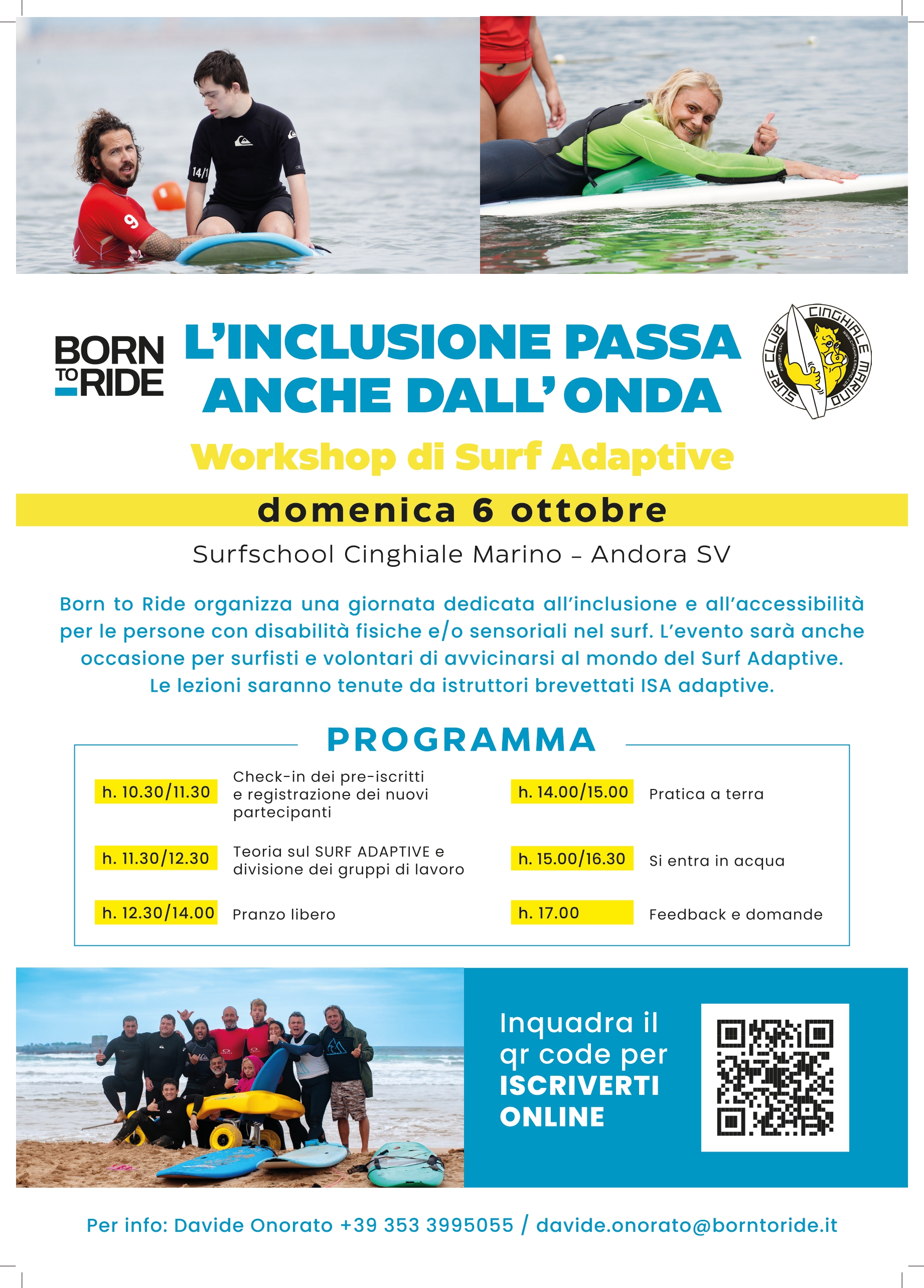 Locandina Workshop Para Surfing Cinghiale Marino